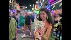 play Street Pick -up: Teen Prostitute wordt betaald voor harde anale seks en sperma op gezicht