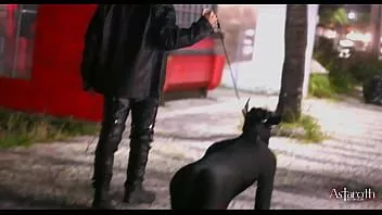 play Stăpânul își ia câinele la plimbare în oraș. apoi, în cușcă, câinele suge cocoșul și este futut bine de stăpânul său. p1